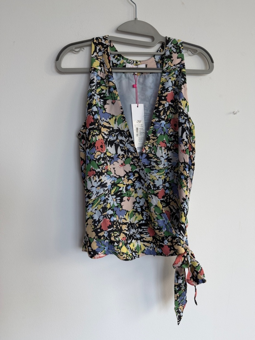 Parker Floral Wrap Camisole in Black, Green, Pink, Blue